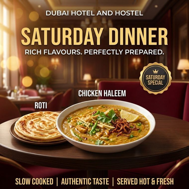 Saturday dinner — chicken haleem with roti